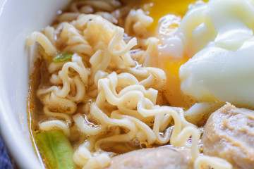 Chinese noodles with minced pork and egg