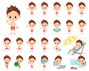 boy red Swimwear style