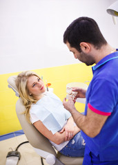 Fototapeta premium The patient at the dentist.