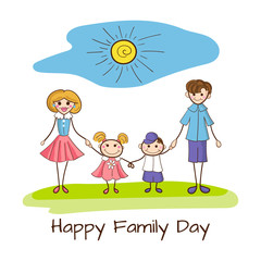 Obraz na płótnie Canvas Happy family day card and banner. Happy familly illstration vector.