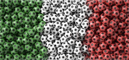 Italian soccer ball background, 3d rendering