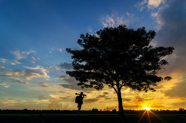 Fototapeta premium Silhouette photographer