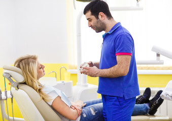 The patient at the dentist.