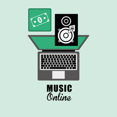 Music design. Online icon. Isolated illustration, vector graphic