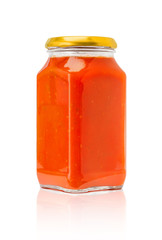 Pasta sauce bottle isolated on white background