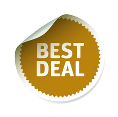 Golden vector sticker and text BEST DEAL