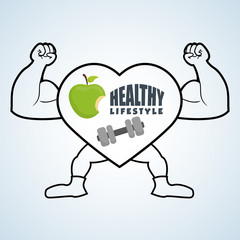 Healthy lifestyle design. Bodycare icon. Isolated illustration, vector graphic