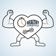 Healthy lifestyle design. Bodycare icon. Isolated illustration, vector graphic