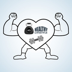 Healthy lifestyle design. Bodycare icon. Isolated illustration, vector graphic
