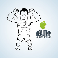 Healthy lifestyle design. Bodycare icon. Isolated illustration, vector graphic