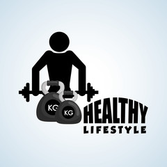 Healthy lifestyle design. Bodycare icon. Isolated illustration, vector graphic