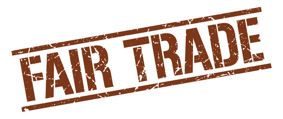 fair trade brown grunge square vintage rubber stamp