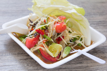 Papaya salad, Thai food Som Tum