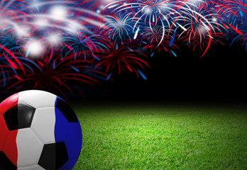 Soccer ball on the soccer field