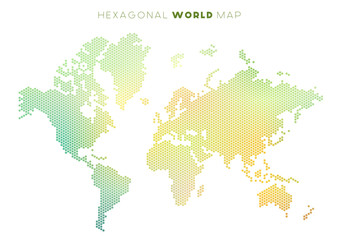 Vector hexagonal world map