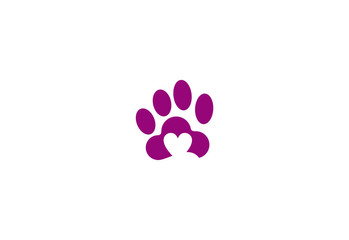 Fototapeta na wymiar love pet dog vector logo