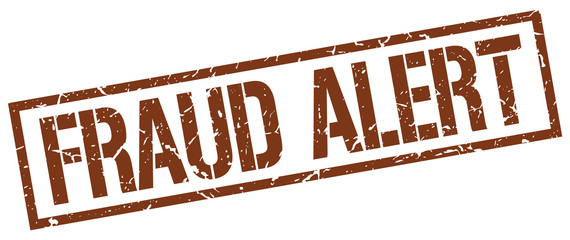 fraud alert brown grunge square vintage rubber stamp