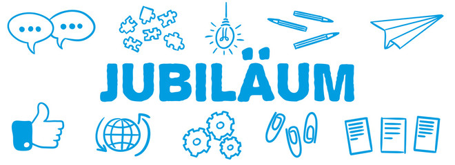 Stick Figure Series Banner Blue / Jubiläum