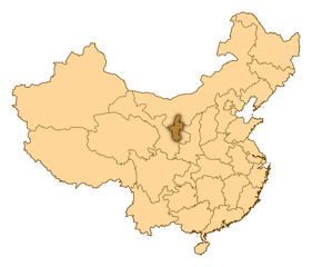 Map - China, Ningxia