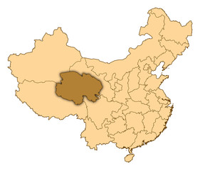 Map - China, Qinghai