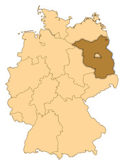 Map - Germany, Brandenburg