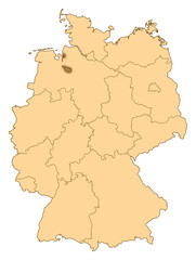 Obraz premium Map - Germany, Bremen