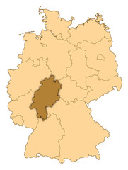 Obraz premium Map - Germany, Hesse