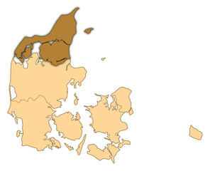 Map - Danmark, North Denmark