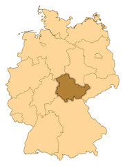Map - Germany, Thuringia