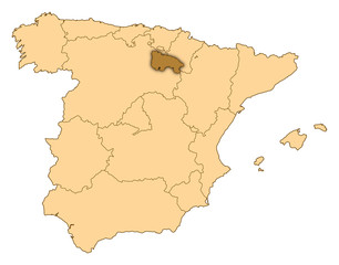 Fototapeta na wymiar Map - Spain, La Rioja
