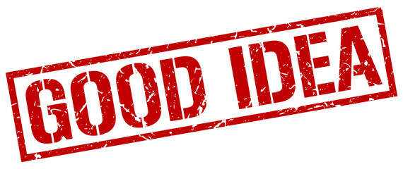 good idea red grunge square vintage rubber stamp