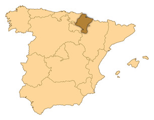 Fototapeta na wymiar Map - Spain, Navarre