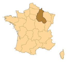 Map - France, Champagne-Ardenne
