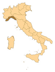 Map - Italy, Liguria