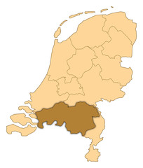 Map - Netherlands, North Brabant