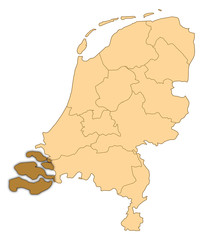 Map - Netherlands, Zealand