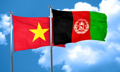 Vietnam flag with afghanistan flag, 3D rendering