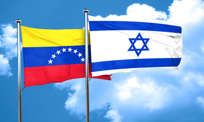 Venezuela flag with Israel flag, 3D rendering