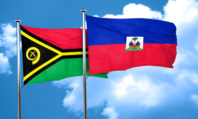 Vanatu flag with Haiti flag, 3D rendering