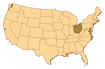 Map - United States, Ohio