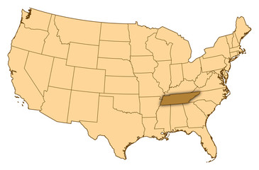 Map - United States, Tennessee