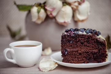 Chocolate cake with blueberry