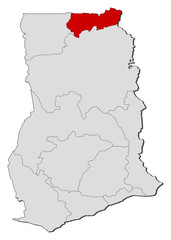 Map - Ghana, Upper East