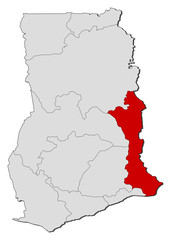 Map - Ghana, Volta
