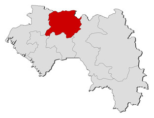 Obraz premium Map - Guinea, Labé