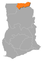 Map - Ghana, Upper East