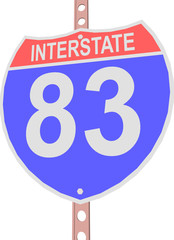 Interstate highway 83 road sign in