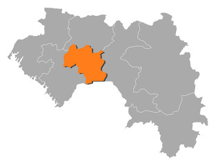 Fototapeta premium Map - Guinea, Mamou