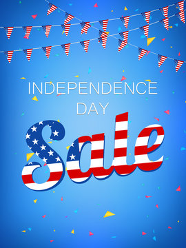 Independence Day Sale vector illustration.4th of July vector illustration.  Web banner