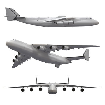 Isolated aircraft 3d rendering